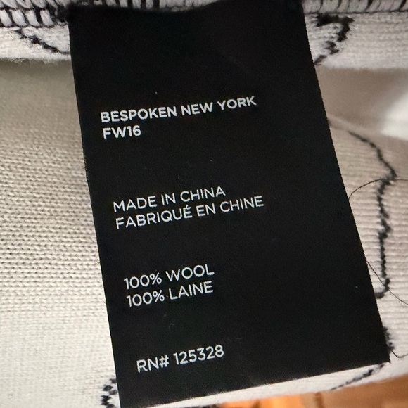 Bespoken Black Reversible Crewneck Sweater with White Pattern - Picture 4 of 5